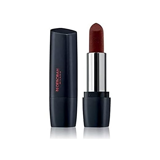 Deborah Pintalabios Milano Red Mat N.2 Dark Brown, acabado ultra mate, de larga duración, con colágeno, ácido hialurónico y extracto de aguacate para labios nutridos, hidratados, suaves y repolvados