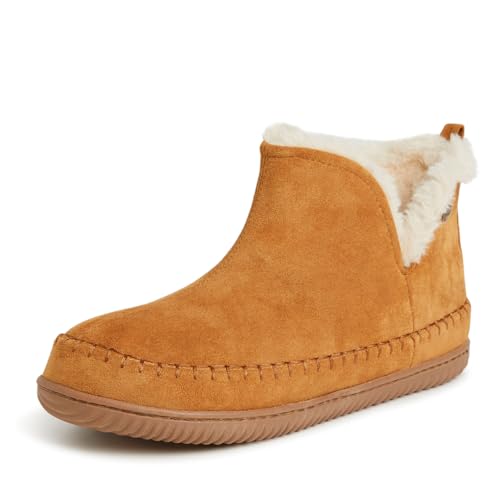 Image of Dearfoams Men's Memory Foam Indoor House Slippers Brixen Ankle Boot House Shoes - Gifts for Men