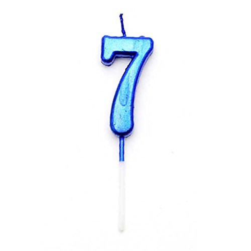 Gifts 4 All Occasions Limited - Vela con número 7 para decoración de tartas, color azul