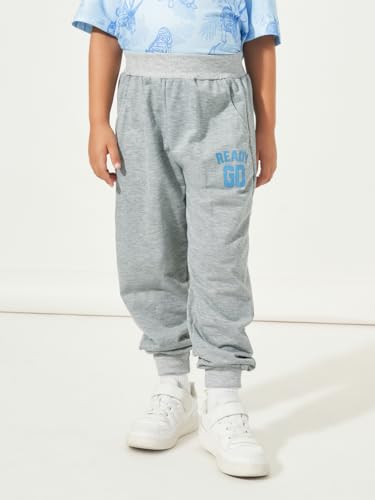 Boys 2111398914 Letter Print Slant Pocket Cotton Joggers 5 Years - 6 Years Grey2