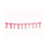 Naughty Hen Bachelorette Party Glitter Penis Banner Decoration (Coral)