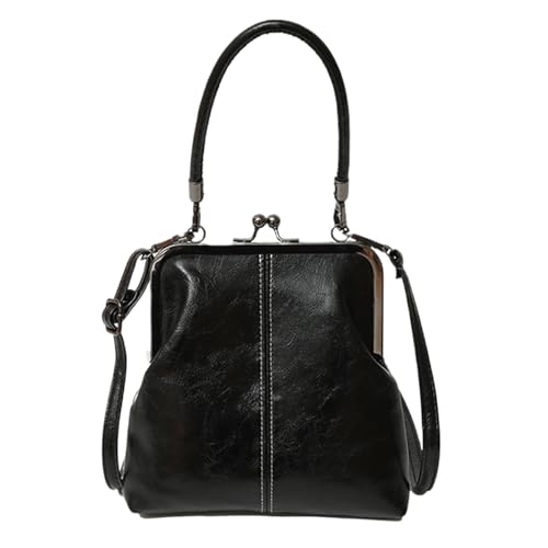 Bolso retro | Patrón ajustable retro británico de piel sintética - Bolsos de mano con cierre de beso, para teléfono, mujeres, viajes de casa y trabajo, al aire libre, Negro , Se référer au descriptif