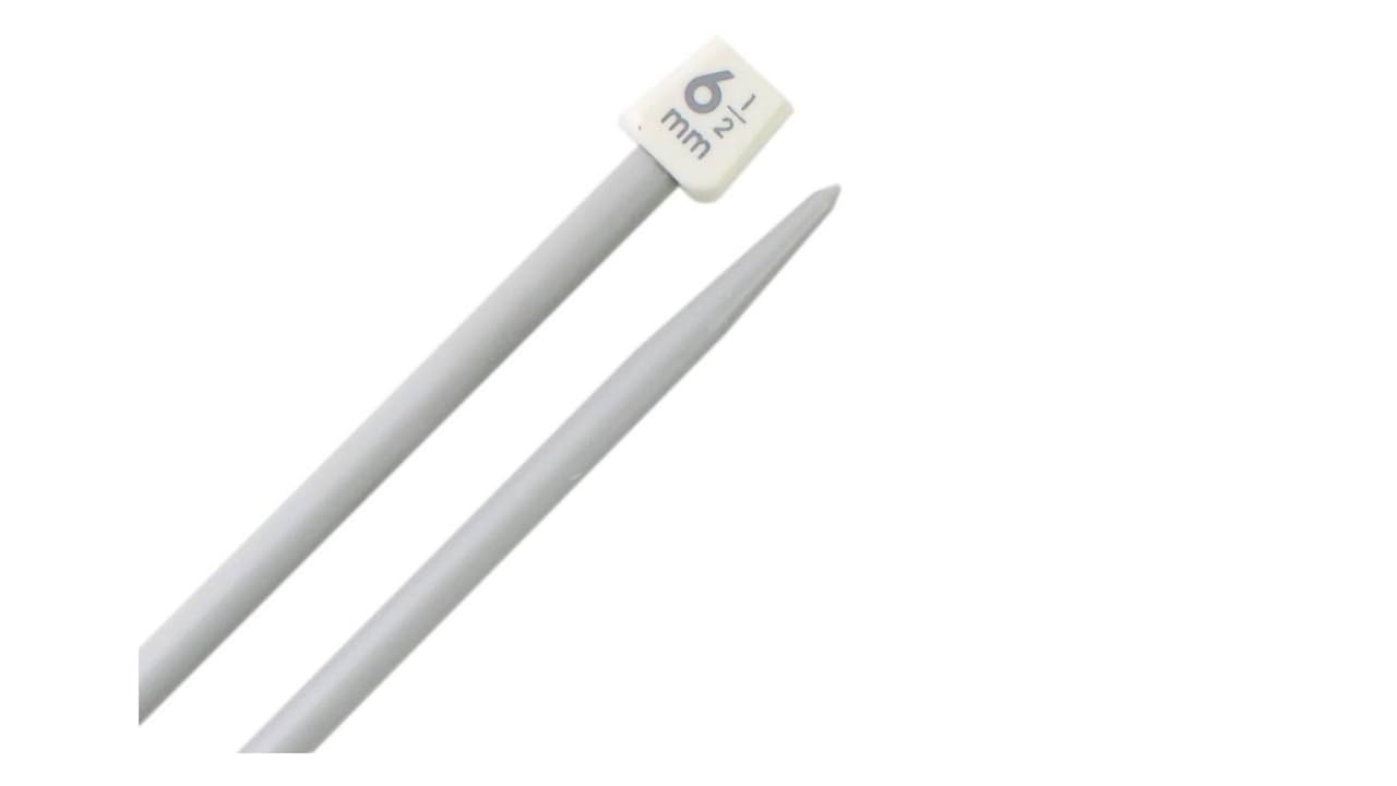 Aarnav Off-White 2 X 30Cm Long Plastic Knitting Needles Single Pointed Needles (2 X 6.5Mm)