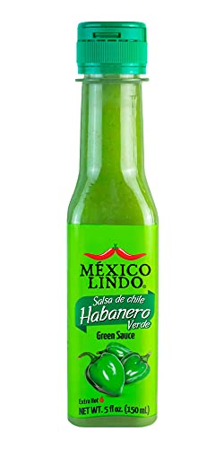 Image of Mexico Lindo Hot Sauce Variety Pack | Includes One Bottle Each of Picante Negra + Red Habanero + Green Habanero + 7 Mares | 5 Fl Oz Bottles (Pack of 4)