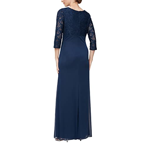 Image of Alex Evenings Womens Long Lace Top Empire Waist Dress