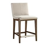 Uttermost Klemens 26" Neutral Linen Fabric Counter Stool
