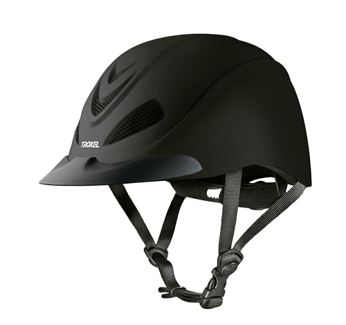Troxel Liberty Ultralight Horse Riding Helmet, Low-Profile Adjustable Design, Safety Horseback Riding Gear, Large (7-1/4 - 7-1/2), Black Duratec