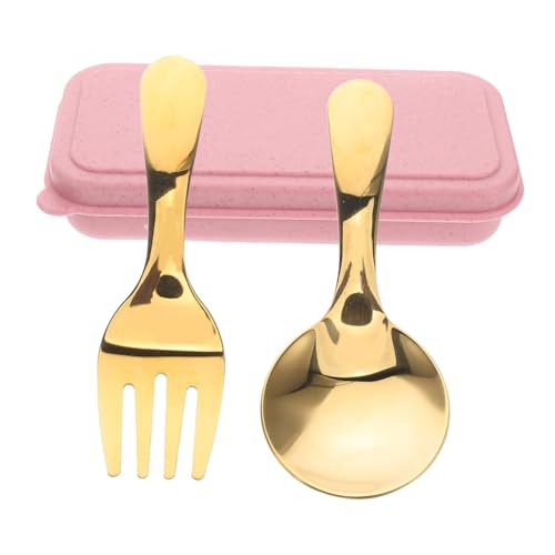 GANAZONO 1 Set Outdoor Portable Stainless Steel Cutlery with Travel Case Lightweight Utensils for Camping Backpacking Road Trips Reusable Forks and Spoons for Outdoor Dining