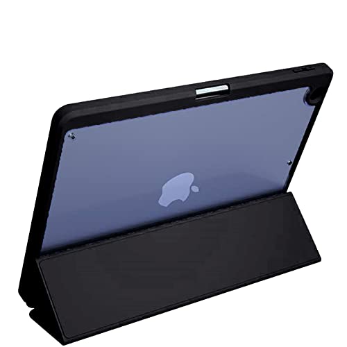 Smart Case For iPad 10.2" 9th/8th/7th Generation 2021/2020/2019 with Auto Wake/Sleep Shockproof Transparent Back Shell tablet cover (Black) - Image 3