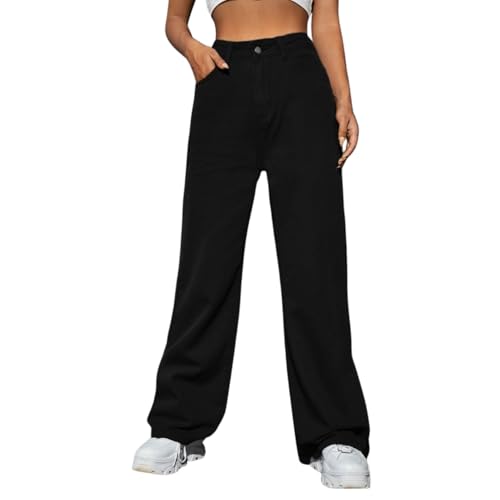 Image of Women High Waist Wide Leg Denim Baggy Jeans | Regular Fit Jeans for Women | Jeans Pant for Women