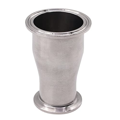 Dernord Sanitary Fitting Reducer Fitting Sus304 Tri Clamp Ferrule Style 2" Tube Od To 1-1/2" Tube Od #TOP30