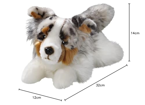 Carl Dick Australischer Schäferhund liegend, Hund, Plüschtier, Kuscheltier ca. 30cm 3477