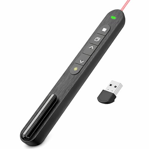 Boulton Presentation Clicker Pointer USB 2.4GHz PPT Wireless Presenter Remote Presentation Clickers PowerPoint Clicker for Computer Laptop Presentations Slide Advancer for PC Laptop Mac