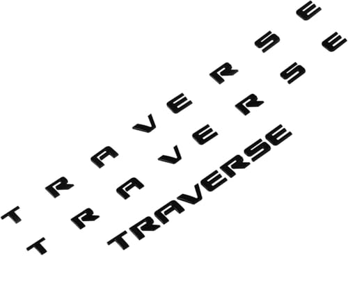 Image of 3Pcs New Traverse Front Door Liftgate Rear 3D Badge Nameplate Logo Emblem Exterior Sticker Decal Kit Replacement for Traverse 84950540 (Black)