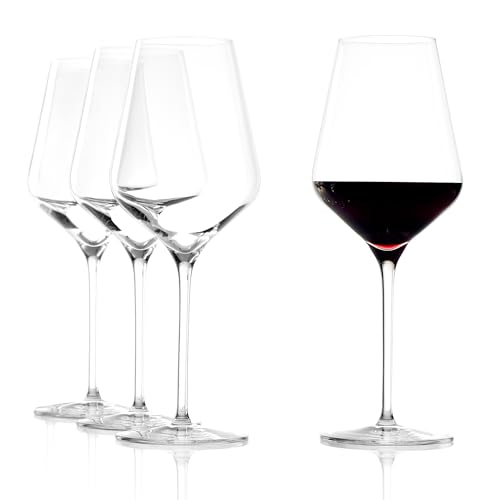 Stölzle Lausitz Red Wine Glasses Quatrophil Set of 4, 19 1/4 oz – Wine Glasses Ideal for Red Wine – Elegant Crystal Glass Goblet for Maximum Aroma – Dishwasher & Shock Resistant by Stölzle Lausitz - Used condition - US$55.48