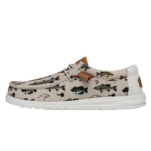HEYDUDE Mens Wally Fish Lure Slip-On Shoes | Lightweight, Comfortable Loafers for Men | Fishing, Boating & Travel-Ready Casual Footwear