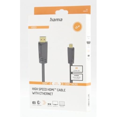 HDMI™ HTVIT Kabel, Stecker Typ A auf Stecker Typ D (Mikrofon), Ethernet, 1,5 m