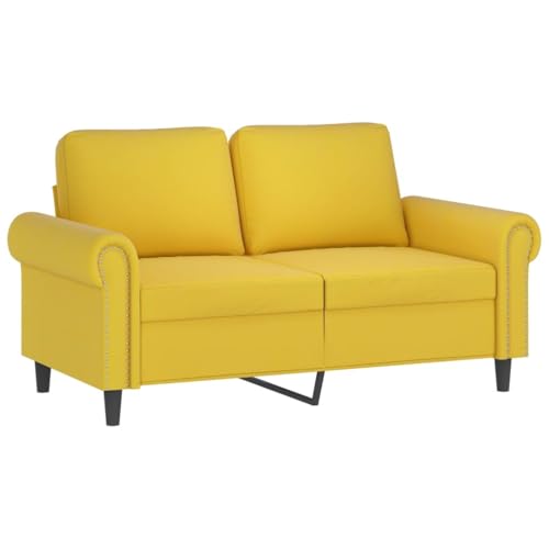 vidaXL Sofagarnitur 3-TLG., Sessel Couch mit Kissen, Sofa Wohnzimmersofa mit Armlehnen, Couchgarnitur Designsofa Sitzmöbel Polstermöbel, Gelb Samt – Bild 5