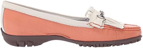 Marc Joseph New York Womens Leather Made in Brazil Lexington Golf Shoe, Salmon Tumbled Grainy, 7 | Image 5