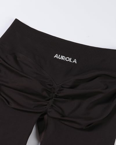 Image of AUROLA Influence Workout Shorts for Women,2.5 3.5 4.5 5.5 6.5 No Roll Up Squat Proof Scrunch Seamless Compression Gym Short
