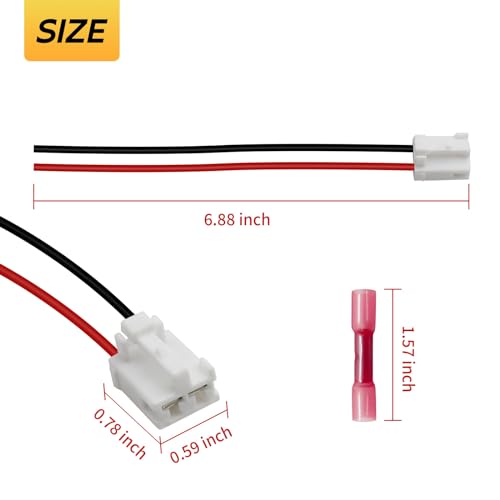 Image of 12 Gauge Blower Motor Connector Harness for Toyota Tacoma 2005-2016 Replace 82998-12380 90980-10916, 6 Inches 12 Gauge Wire Harness, Blower Motor Harness Plug Wire Harness Pigtail Kit