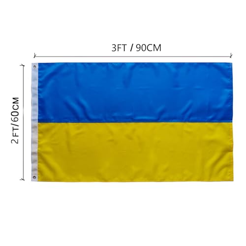Drapeau ukrainien haut de gamme en polyester 210D très résistant - 2