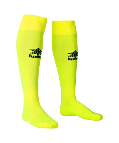 Luanvi Gama Pol |Medias Hombre-Calcetines Futbol Poliamida, Amarillo Fluor, M