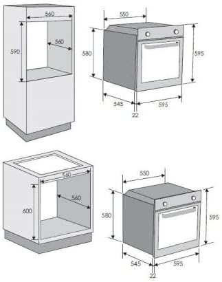 Candy FCP605X/E Forno Elettrico da Incasso, Ventilato, Capacità 65 Litri,  Funzione Pizza, 8 Programmi, 56.8x59.5x59.5 cm, Inox, Classe A+ :  Amazon.it: Grandi elettrodomestici
