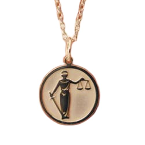 Collier Dame Justice en argent à porter au tribunal ou au cabinet d'avocat