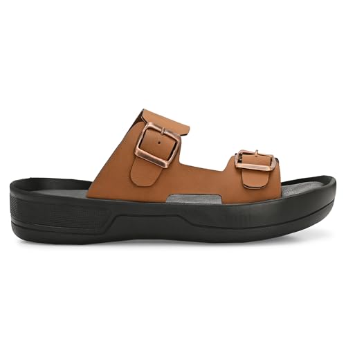 Image of KASTAVA KS 117 Comfortable Premium Synthetic Casual Sandals | Adjustable Buckle Closure | Lightweight Everyday Wear Sandals for Men