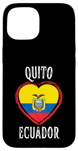 Ecuador Flag Heart Quito City Coque pour iPhone 15