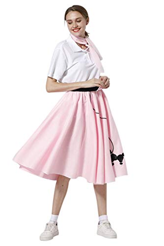 Disfraz Niñas Set 4 Piezas Falda Poodle Años 50 Rosa S miniatura 3