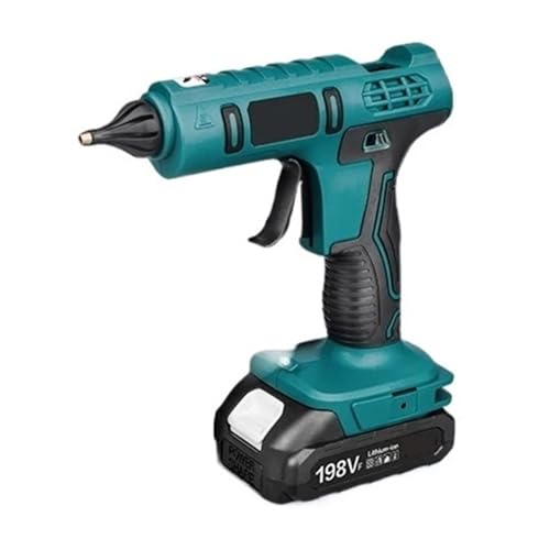 Pistola per Colla a Caldo elettrica Senza Fili da 18 V con Batteria e 10 Stick Adesivi (1 Set di batterie)