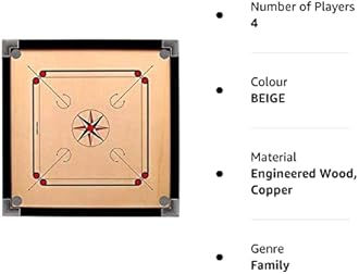 V4L Carrom Board With Coins, Sticker, Powder Free (20 Inch Small Size)