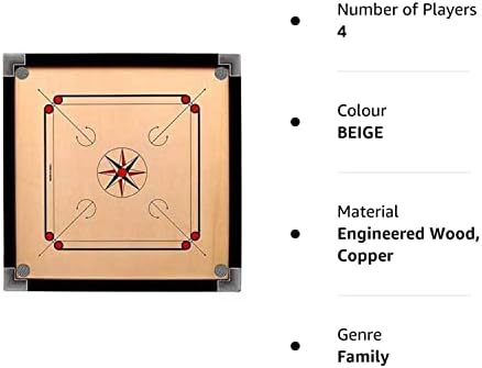 V4L Carrom Board With Coins, Sticker, Powder Free (20 Inch Small Size)