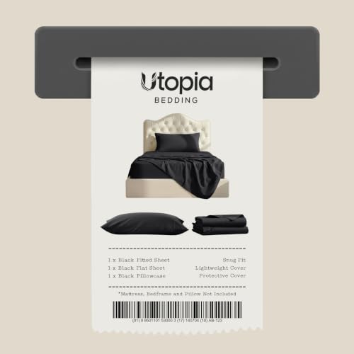 Image of Utopia Bedding Bed Sheet Set - 3 Piece Twin XL Bedding - Soft Brushed Microfiber Fabric - Wrinkle, Shrinkage & Fade Resistant - Easy Care (Twin XL, Black)