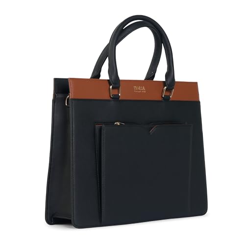 Image of HORRA 13 Inch Laptop Bag For Women Office use with Padded Laptop Compartment and Extra Pouch | Laptop Tote Handbag for Work| For College| Vegan Leather Handbag | Daily & Travel Use