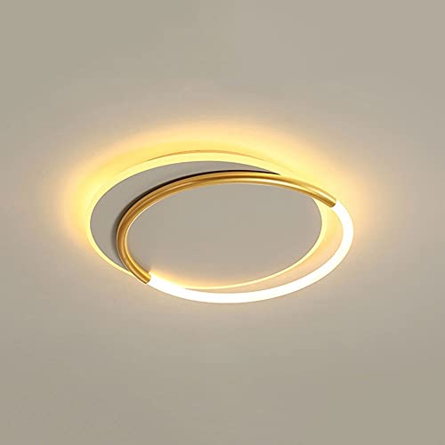Plafonnier LED graduable 3 couleurs luminaire de plafond chic doré