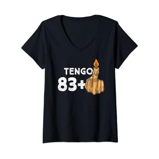 Mujer 83+1 Dedo Medio Vela De Cumpleaños Para El 84º Cumpleaños Camiseta Cuello V
