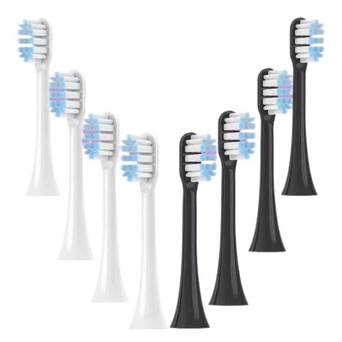 電動歯ブラシの交換用ブラシヘッド。互換品 SOOCAS X3/X3 Pro/X1/V1/V2/D3/X3U/X5(4Black 4White)