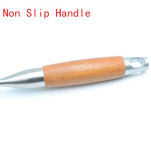 Image of Long Handle Steel Wire Ball, Bold and Thickened 14.5 Inch Stainless Steel Ball Brush and 2 Additional Wire Balls for Pot, Bottle and Closestool (Wood)