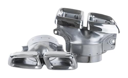 Silenciadores tubo escape para ML63 GL63 AMG acero inoxidable con cabezal negro plata