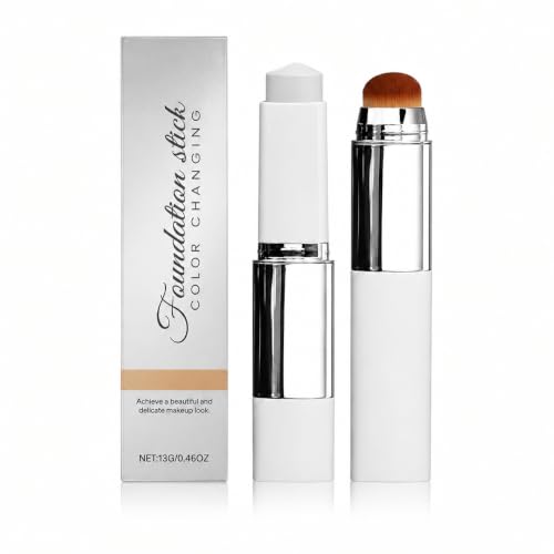 Image of Color Changing Foundation Stick with Built-in Brush | Twist-Up Stick Format | Ivory White Skin Variant | 13 g