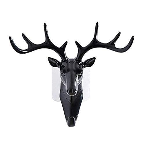 ITUSHA Animal Black Deer Head Antique Design Key Holder for Home Decor | Stylish Hanging Plastic Key Stand for Wall | Self Adhesive Key Hanger for Office, Living Room, Bathroom, Kitchen (B0DG5MPFCB) Amazon Price History, Amazon Price Tracker