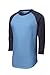 SPORT-TEK Unisex Colorblock Raglan Jersey | Long Sleeve Workout Shirt for Men & Women, Lightweight Gym Clothing for Summer Carolina Blue/Navy
