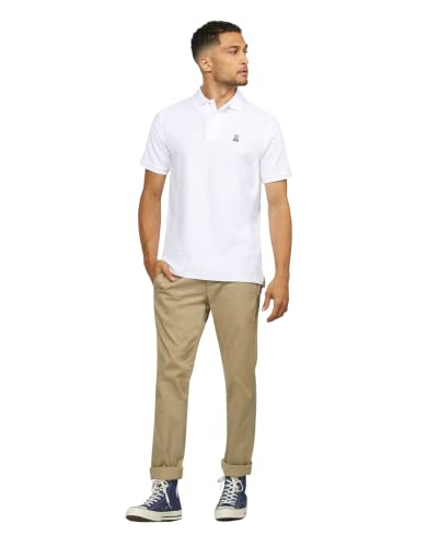 Psycho Bunny Men's Classic Trim Fit Short Sleeve Pique Polo Shirt White #TOP1