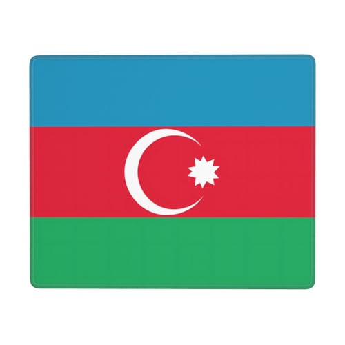 Tapis de souris antidérapant 17,8 x 22,9 cm avec drapeau azerbaïdjan imprimé horizontal pour ordinateur portable et console de bureau