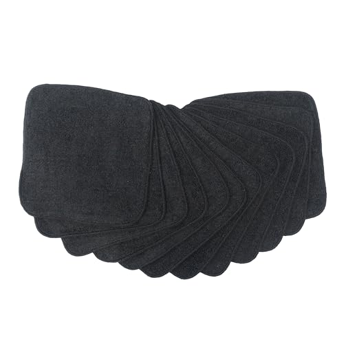 MuslinZ Lingettes éponge en Coton de Bambou 20 x 20 cm, lavables et réutilisables, pour bébé (Noir)