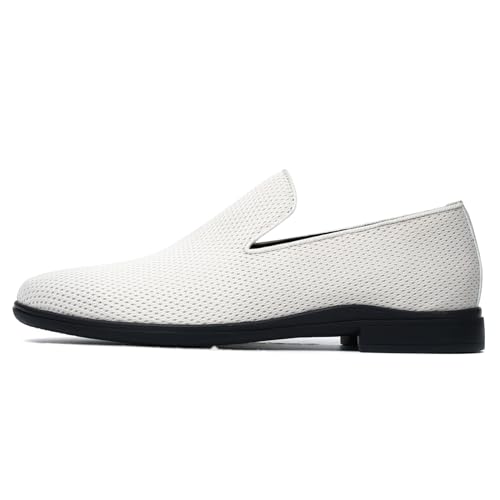 GSOHINO Mens Loafers Slip-on Dress Shoes Mesh Casual Oxford Shoes Classic Business Tuxedo Shoes Fashion Lightweight and Breathable White 40M 7.5 by GSOHINO - Used condition - Image 7