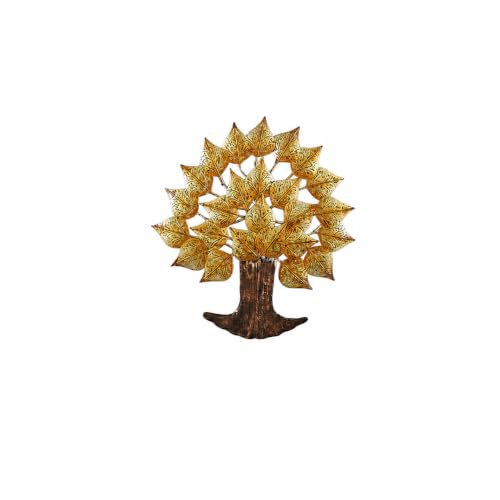 Image of Bharat Art Metal Tree Wall Art with LED Light for Living Room | Handcrafted Iron Tree Wall Hanging Home Decoration for Bedroom, Hall, Office & Entrance | Larch Tree | 24 * 2 * 24 inch | WD080